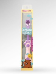 Зубная щётка для взрослых iLikeGift "Lil Paw", purple (10 см)