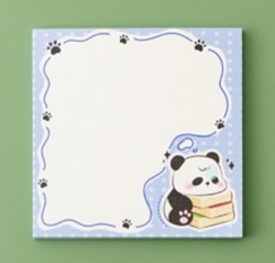 Блок стикер для записей "Panda", blue