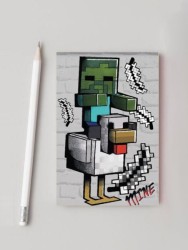 Блокнот А7 "My Game", клетка, 40 л, на скрепке, обл. 200 гр/м2 (65*98 мм)