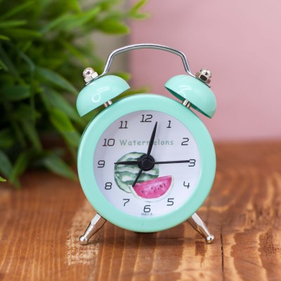 Часы-будильник "Mini watermelon", light green (7,8х5 см)