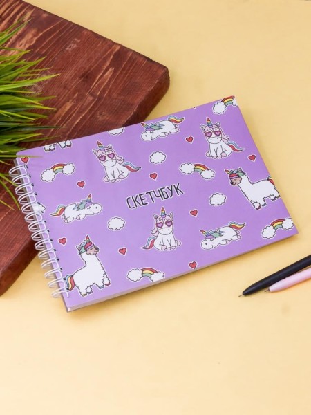 Скетчбук "Unicorn" 14х20 см,  плотность 190 гр 