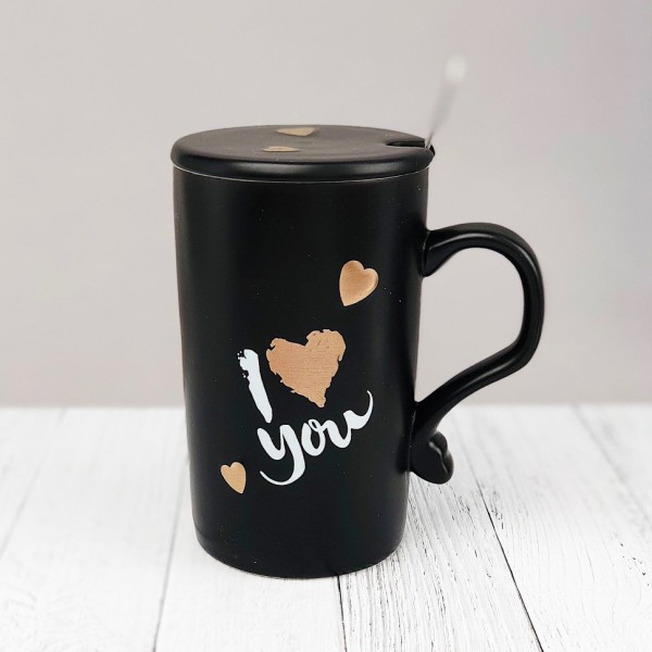Кружка "I love you" (black gold) (380ml) 