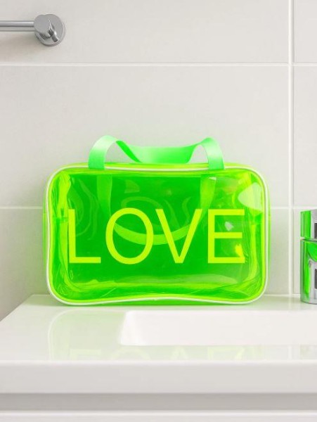 Дорожная косметичка "LOVE" yellow, 30*20*11 см 