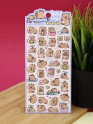 Наклейки объемные "Wind-up capybara" (20,5*9 см)