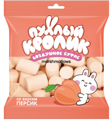 Воздушное суфле (Marshmallows) "Пухлый кролик" со вкусом Персик 85 гр.