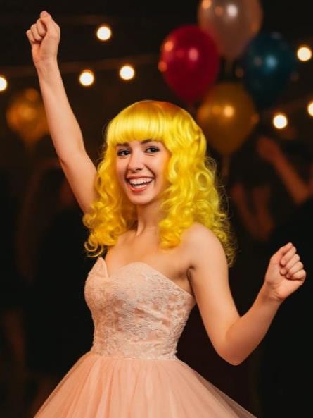 Парик карнавальный "Vivid", yellow (50 см) 