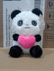 Мягкая игрушка "Panda hearts", pink, 20 см