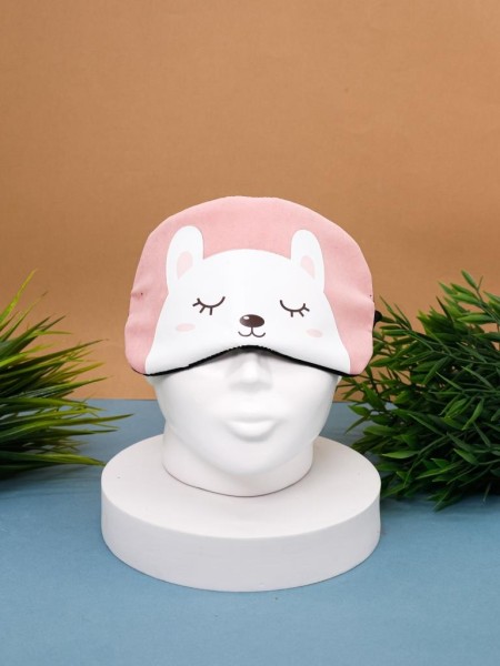 Маска для сна гелевая "Sleeping white bear" pink 