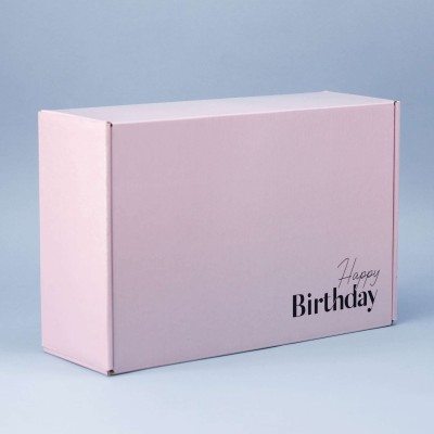 Коробка складная подарочная "HAPPY BIRTHDAY", pink (28х18,5х9,5 см)