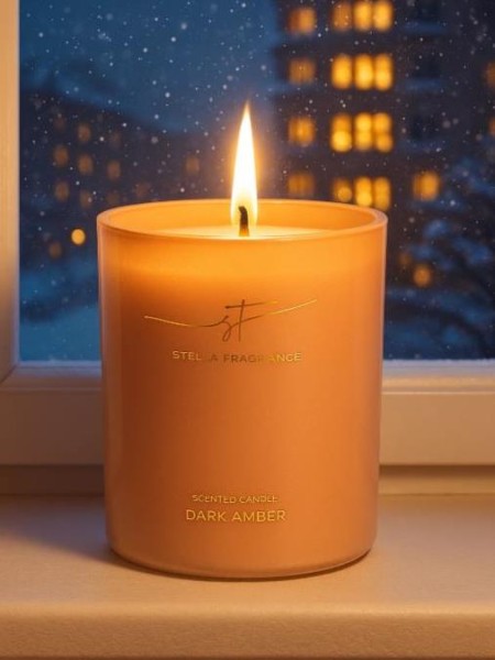 Свеча Stella Fragrance "Dark Amber" 160 гр 