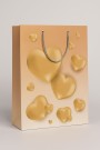 Пакет подарочный (S) "Hearts", beige (18*23*10)