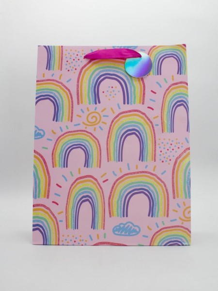 Пакет подарочный «Funny rainbow», pink (32*42*11.5) 