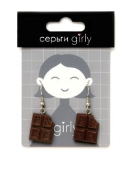 Серьги акриловые GIRLY "A piece of chocolate"