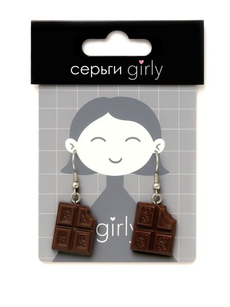 Серьги акриловые GIRLY "A piece of chocolate" 