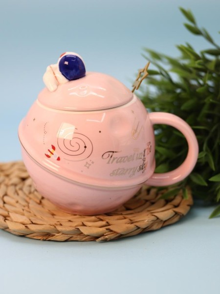 Кружка «Travel in the starry sky», pink (450 ml) 