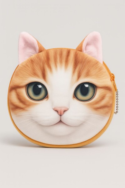 Кошелёк плюшевый "Red cat", red (11*10 см) 