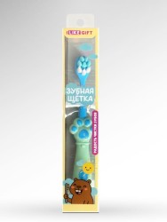 Зубная щётка для взрослых iLikeGift "Lil Paw", blue (10 см)