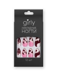 Накладные ногти GIRLY «Stains», 12 шт., с клеевыми пластинами