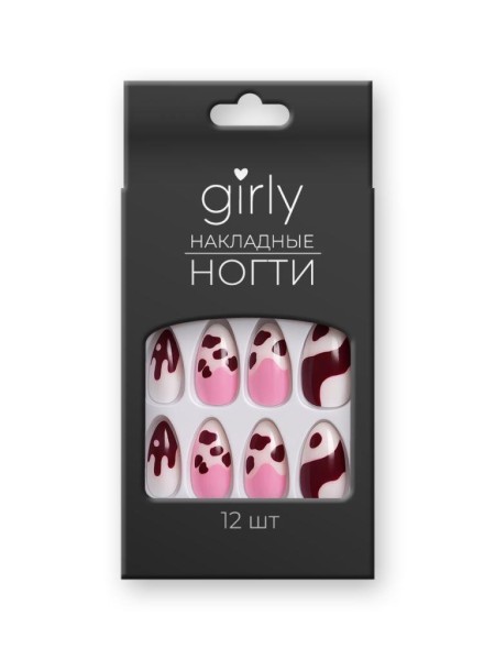 Накладные ногти GIRLY «Stains», 12 шт., с клеевыми пластинами 