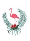 Алмазная мозаика картина стразами "Фламинго с папоротником", 15х20 см