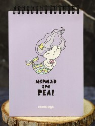 Скетчбук «Mermaid are real», 14х20 см,  плотность 190 гр