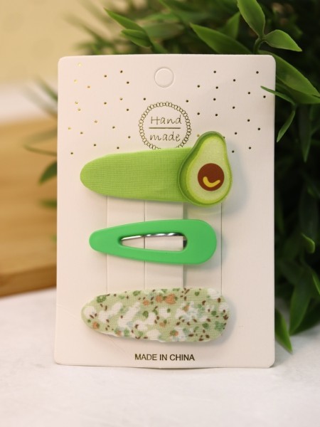 Набор заколок для волос "Green avocado", 3 шт. в наборе 