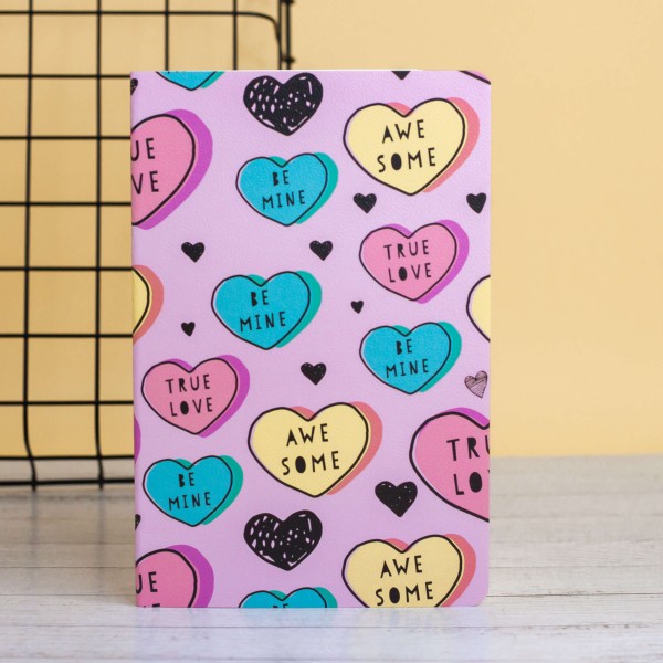 Тетрадь (A5) "Many hearts", pink (13.5*20.5) 
