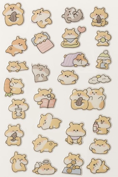 Наклейки объемные "Wind-up hamster" (20,5*9 см) 