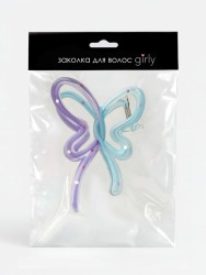 Заколка-краб для волос GIRLY "Graceful butterfly", mix