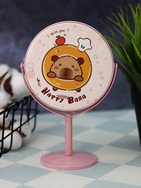 Зеркало настольное на ножке "HappyBara", пончик (10,5*18 см) 