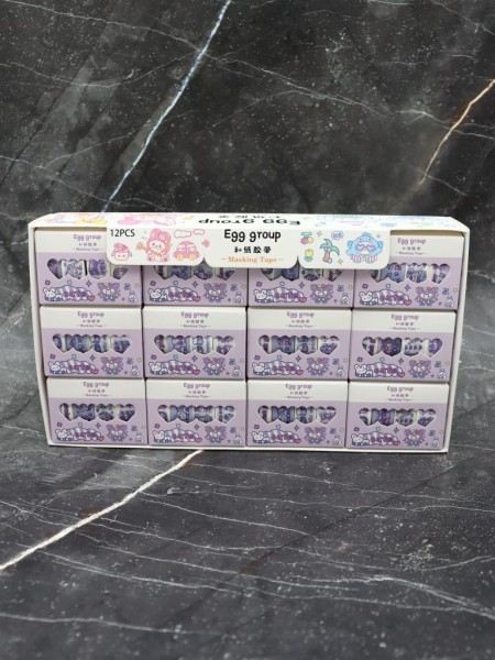 Набор декоративного скотча 4 шт. "Egg group", purple, шоу-бокс 12 шт. 