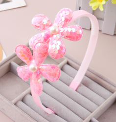 Ободок для волос GIRLY "Pink flower", pink