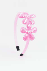 Ободок для волос GIRLY "Pink flower", pink
