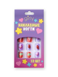 Накладные ногти GIRLY «Bow», 12 шт., с клеевыми пластинами