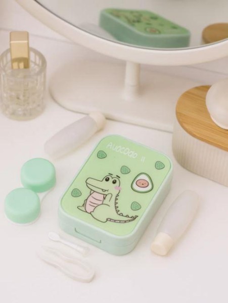 Контейнер для линз «Dino-avocado», green 