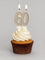 Свеча для торта "Shiny number" число 60, (7,5 см)
