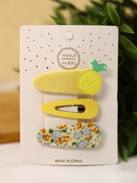 Набор заколок для волос "Yellow pineaple", 3 шт. в наборе 