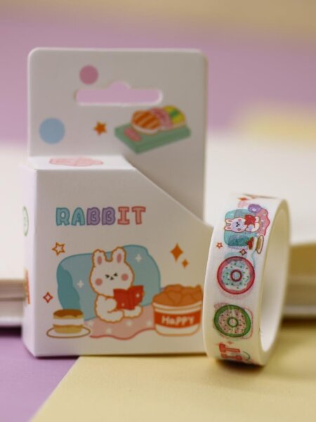 Декоративный скотч "Rabbit", white 