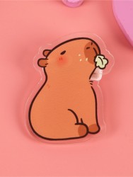 Значок акриловый iLikeGift "Capybara and the leaf"