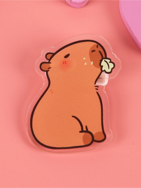 Значок акриловый iLikeGift "Capybara and the leaf" 