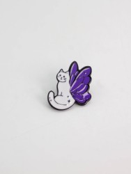 Значок металлический iLikeGift "Cat wings"