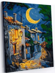 Картина по номерам 40*50 "Ночной переулок" (24 цвета)