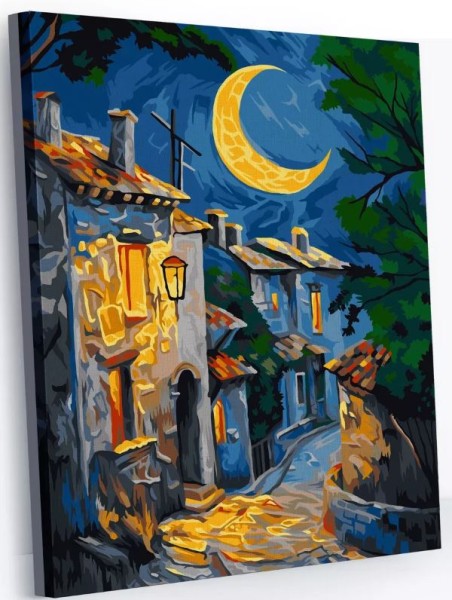 Картина по номерам 40*50 "Ночной переулок" (24 цвета) 