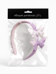 Ободок для волос GIRLY "Butterflies", purple