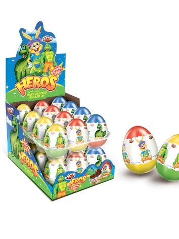Яйцо-сюрприз из кондитерской глазури "HEROS", 24шт. 