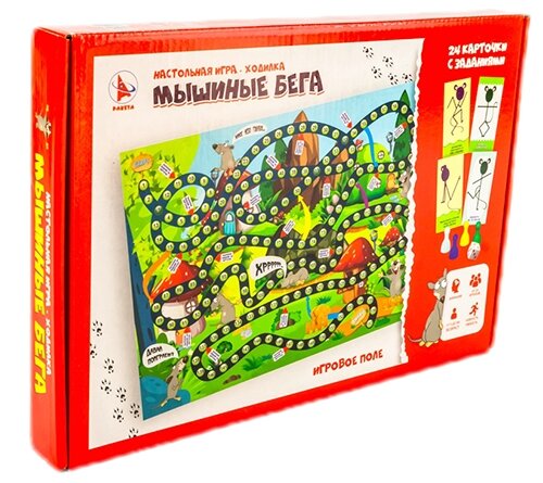 Игра настольная "Мышиные бега", с карточками 