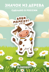 Значок ECO из дерева iLikeGift «Лови момент»
