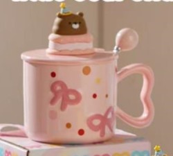 Кружка керамическая «Cute bear», pink (370 мл)