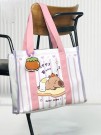 Сумка шоппер "Capybara on bread", pink (33.5*16*29 см)