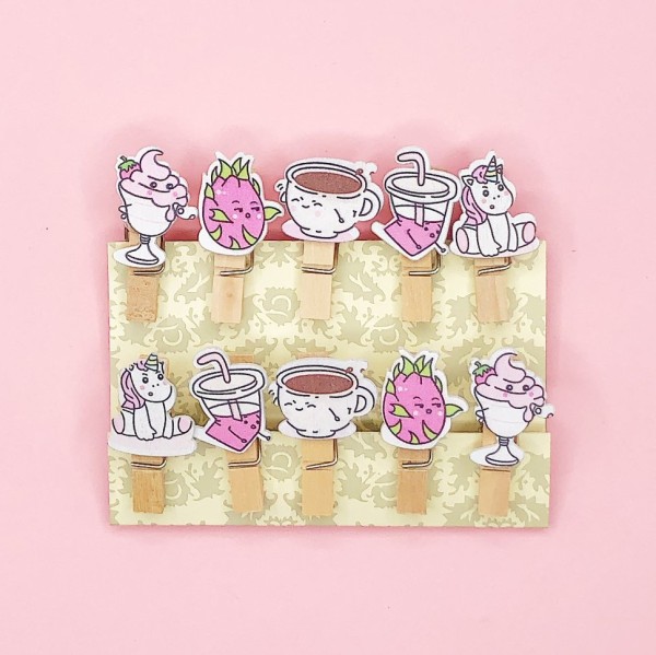Прищепки "Unicorn drinks", mix color 